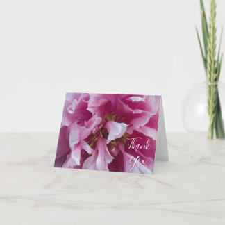 Pink Peony Flower Thank You Card