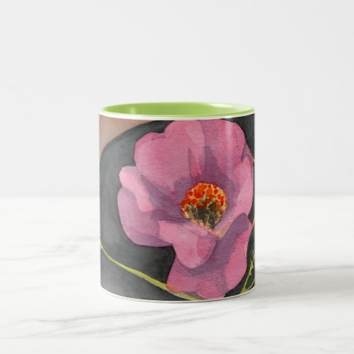 Pink Peony Flower Two_Tone Coffee Mug