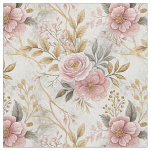 Pink Peony Flowers Botanical Floral Pattern Art Fabric