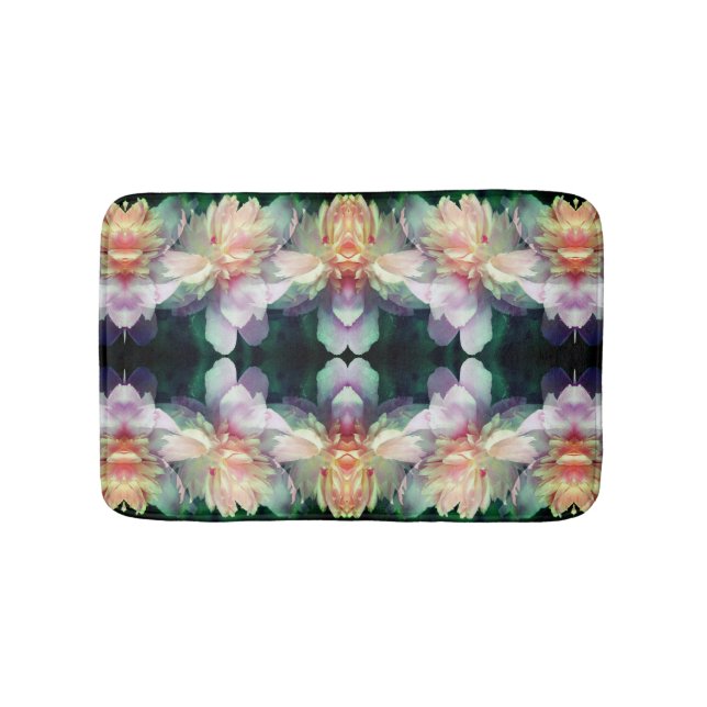 Pink Peony Flowers Multiplied Abstract Bath Mat (Front)