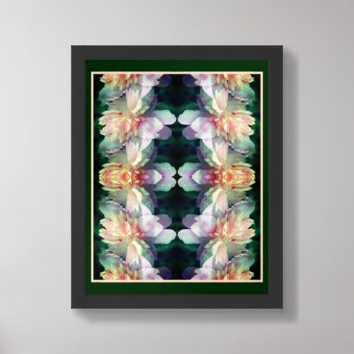 Pink Peony Flowers Multiplied Abstract Framed Art