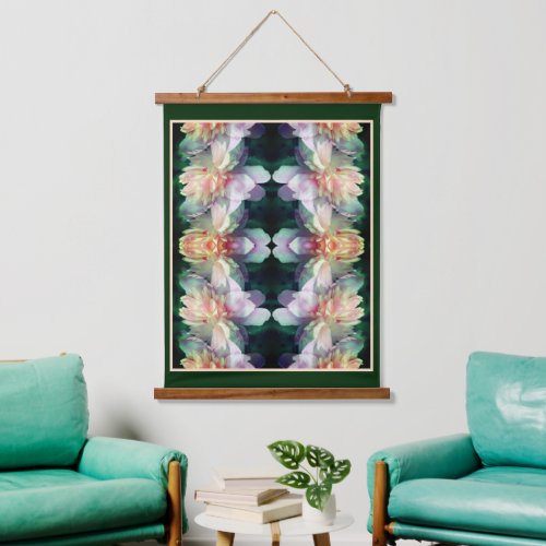 Pink Peony Flowers Multiplied Abstract Hanging Tapestry