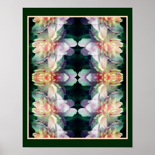 Pink Peony Flowers Multiplied Abstract Poster
