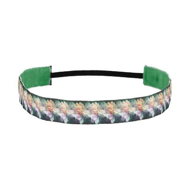 Pink Peony Flowers Multiplied Athletic Headband (Front)