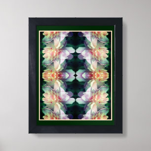 Pink Peony Flowers Multiplied Nature Art Framed Art