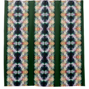 Pink Peony Flowers Multiplied Nature Pattern Shower Curtain