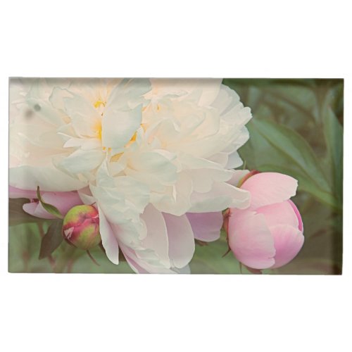 Pink Peony Flowers Peonies Place Card Holder