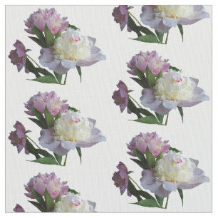 Pink Peony Flowers Photo Custom Fabric