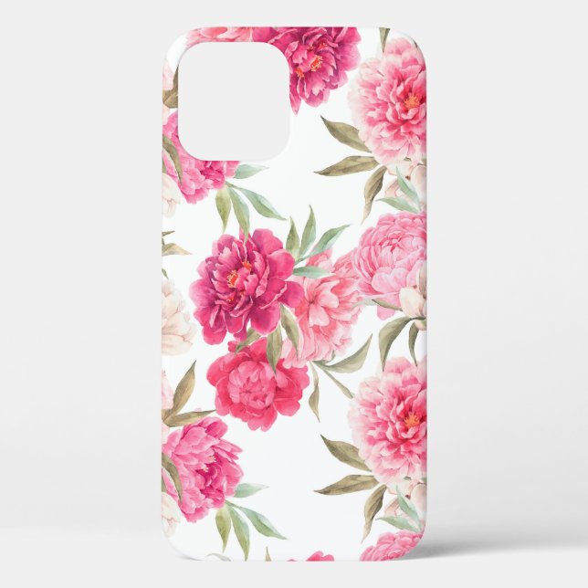 Pink peony flowers seamless pattern Case-Mate iPhone case (Back)