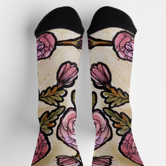 Pink Peony Flowers                                 Socks (Top)