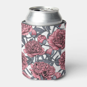 Pink peony garden can cooler