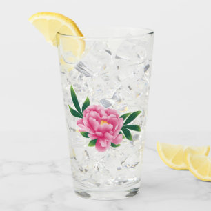 Pink Peony Glass