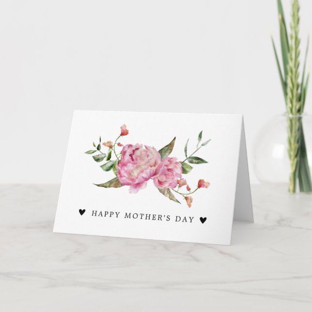 Pink Peony Happy Mother's Day Card (Front)