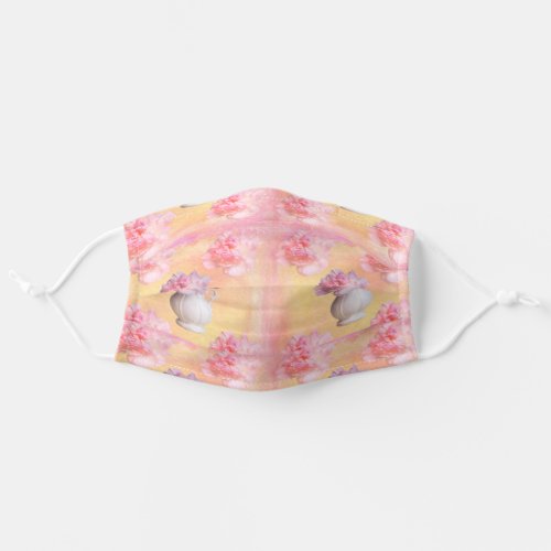 Pink Peony In Vase Pattern Adult Cloth Face Mask