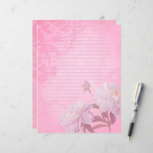 Pink peony lined journal scrapbook page