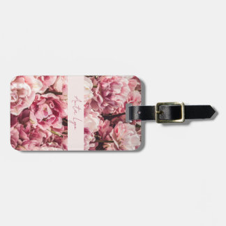 Pink Peony  Luggage Tag
