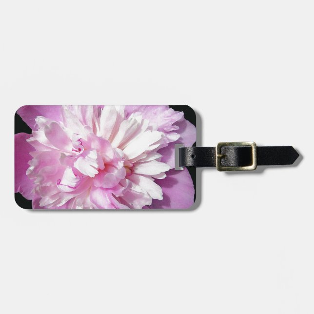 Pink Peony Luggage Tag (Front Horizontal)