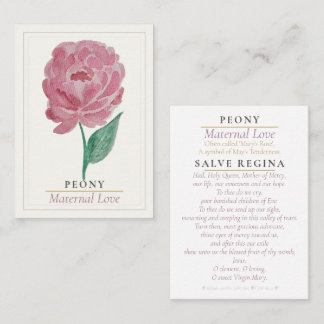 Pink Peony Marian Garden Holy Prayer | Maternal Business Card