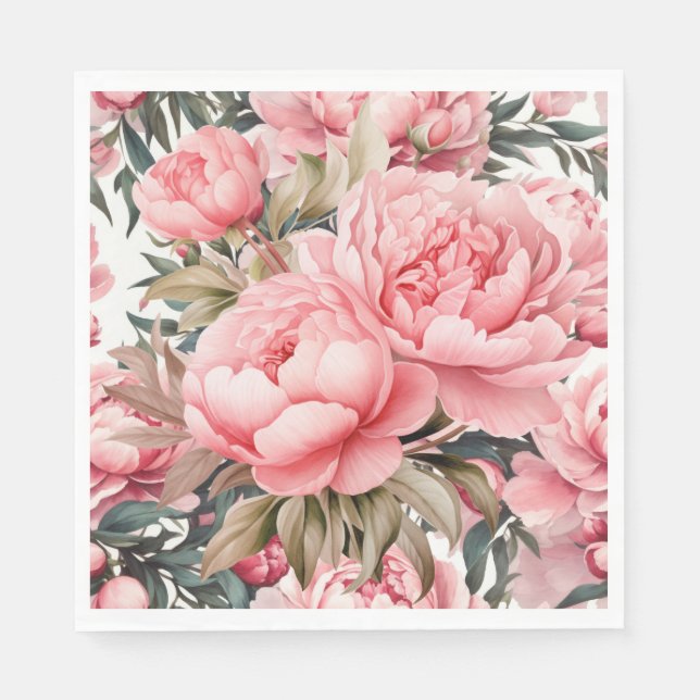 Pink Peony  Napkins (Front)