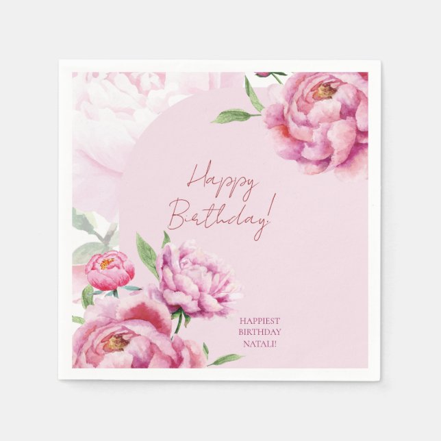 Pink Peony  Napkins (Front)