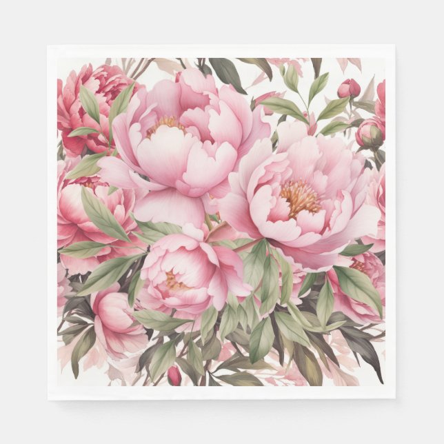 Pink Peony  Napkins (Front)