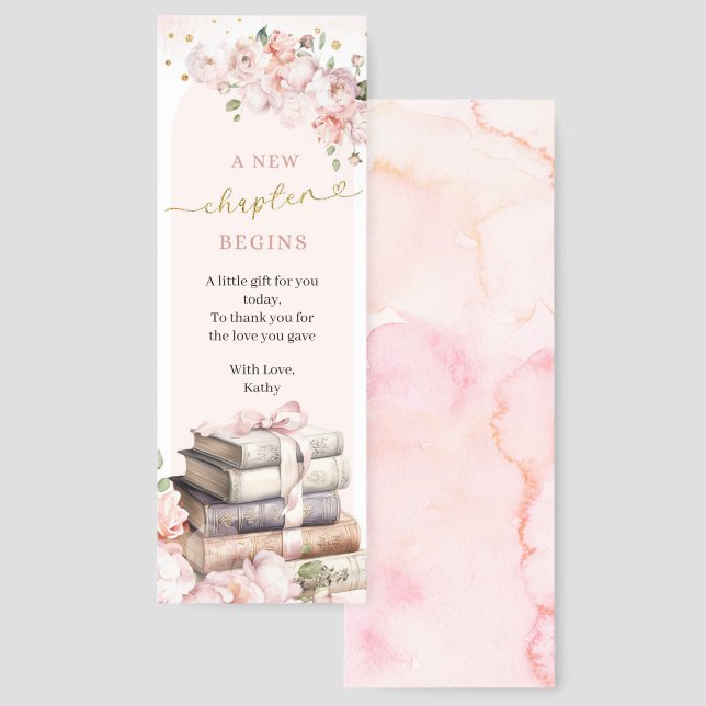 Pink Peony New Chapter Begins Bookmarks (Front & Back)