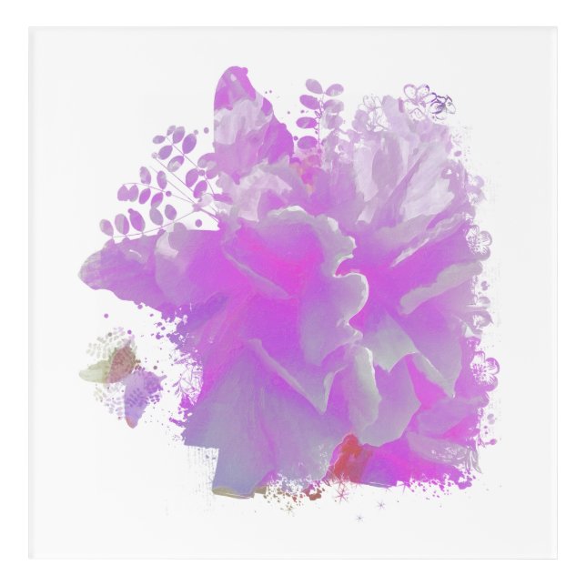*~* Pink Peony Painting Art Butterfly AR3 (Front)