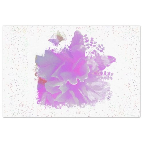  Pink Peony Painting Art Butterfly AR3 Tissue Paper