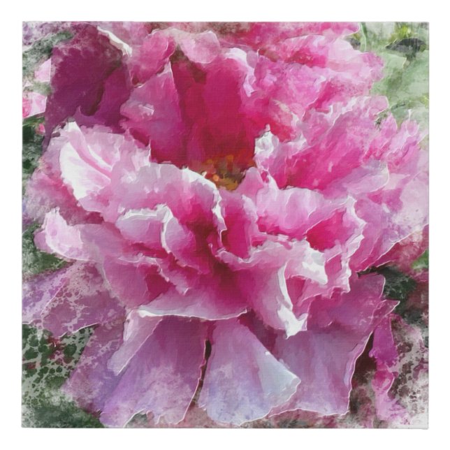 *~* Pink Peony Painting Artistic Artsy AR1 Faux Canvas Print (Front)