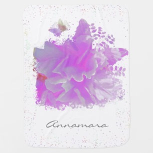*~* Pink Peony Painting Butterfly Baby AR3 Blanket