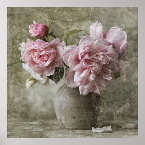  Pink Peony Painting Still Life Art AR23 Poster