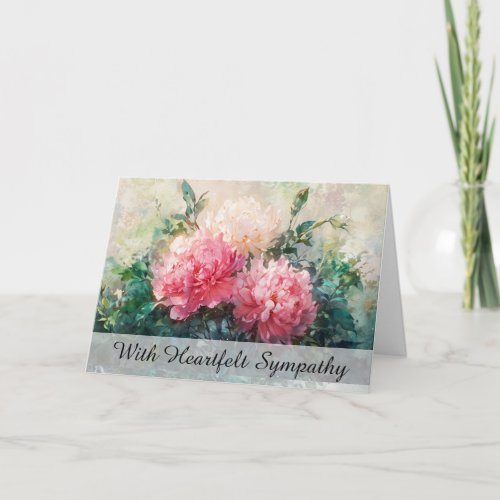  Pink Peony  Painting TV2 Sympathy Love Light Card