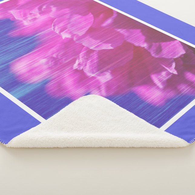 Pink Peony Pastel Flower Stylized Throw Blanket (3/4)