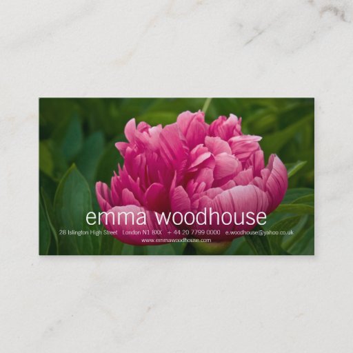 Customizable Pink Peony Personal Business Card