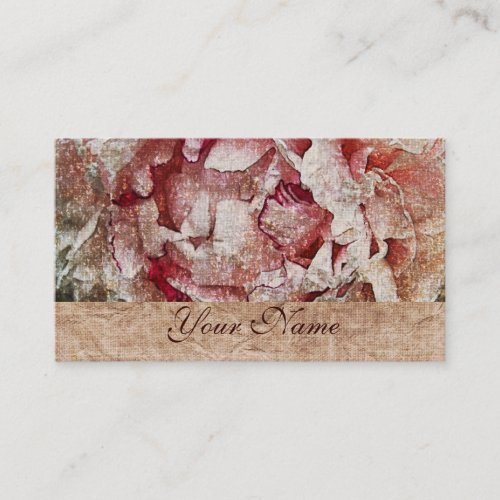 pink peony petals business card template