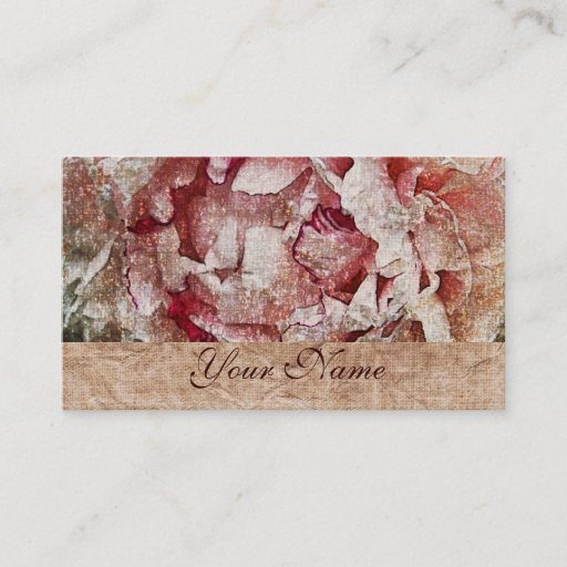 Customizable pink peony petals business card template