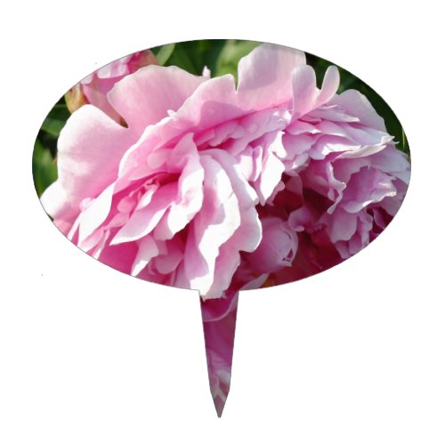 Pink Peony photo cottage farmhouse floral garden Cake Topper