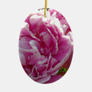 Pink Peony photo cottage farmhouse floral garden Ceramic Ornament