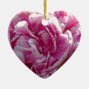 Pink Peony photo cottage farmhouse floral garden Ceramic Ornament