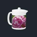 Pink Peony photo cottage farmhouse floral garden Teapot<br><div class="desc">A beautiful garden of pink peonies in the morning sun - photo by H Cooper.</div>