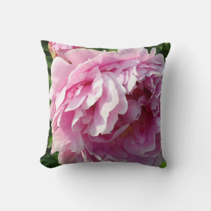 Pink Peony photo cottage farmhouse floral garden Throw Pillow