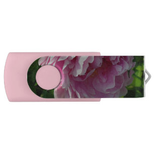 Pink Peony photo cottage farmhouse floral garden USB Flash Drive