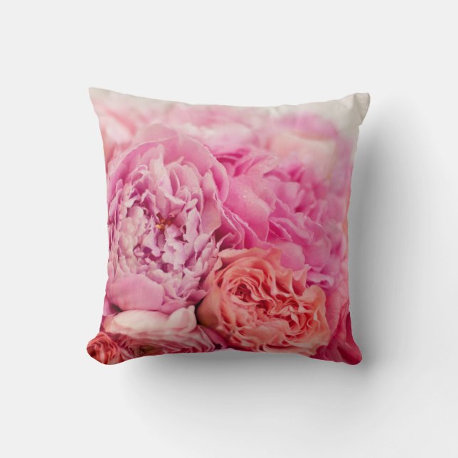 Pink Peony Pillow (Front)