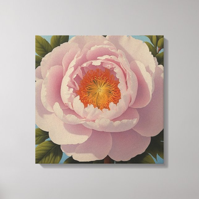 Pink Peony Portrait  Canvas Print (Front)