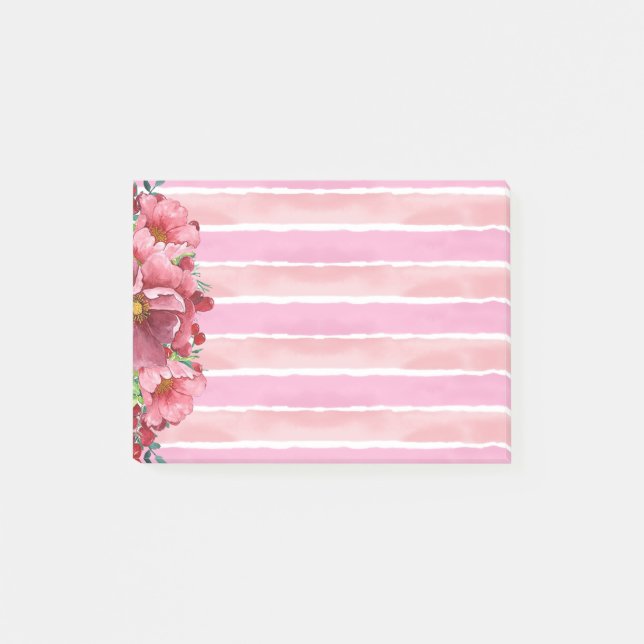 Pink Peony Post-it Notes (Front)