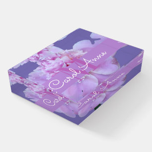 Pink Peony Purple Monogram Floral Paperweight