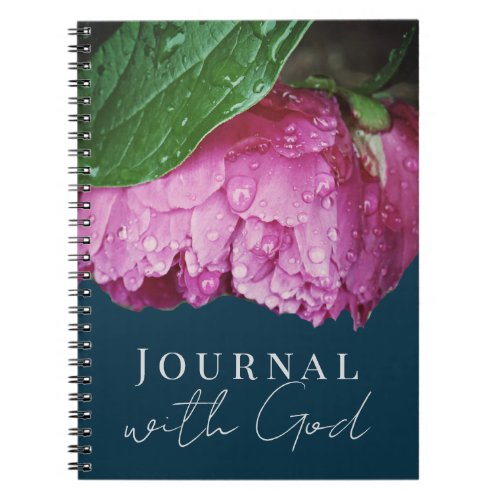 Pink Peony Raindrops Flower Journal With God