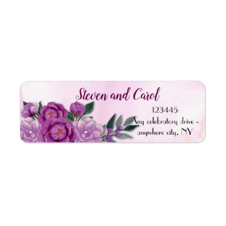 Pink peony Return Address Label