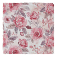 Pink Peony Rose Watercolor Floral Garden