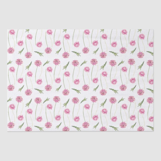 Pink Peony Small Business Packaging Tissue Paper (Front)